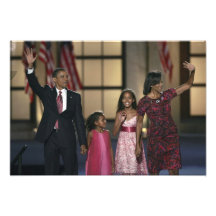 Onda da família de Barak Obama na última noite de Fotografias