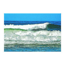 Ondas de oceano impressão de canvas envolvida