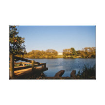 Opinião da beira do lago impressão em canvas
