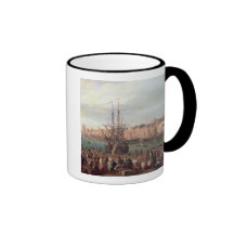 Opinião da manhã do porto interno de Marselha Caneca
