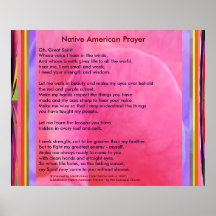 Oração do nativo americano posteres