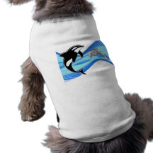 Orca e golfinho nas ondas roupas pet