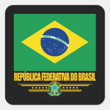 Orgulho brasileiro adesivo quadrado
