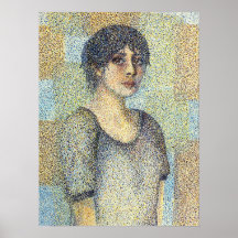 Original fêmea do estilo de Seurat do retrato do P Pôsteres
