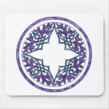 Ornamento celta do ish do Victorian azul e roxo Mousepad