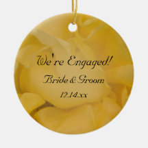 Ornamento da foto do noivado do rosa amarelo