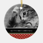 Ornamento da lembrança do Natal do gatinho primeir