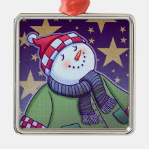 Ornamento de sorriso do feriado do boneco de neve 