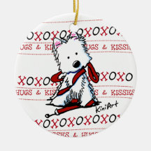 Ornamento do cão XOXO de KiniArt Westie