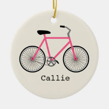 Ornamento personalizado bicicleta do rosa quente