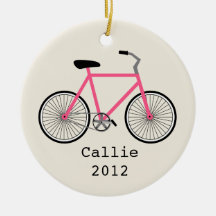 Ornamento personalizado bicicleta do rosa quente