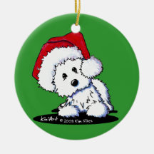 Ornamento redondo do papai noel de Westie Terrier