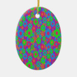 Ornamento retro frente e verso das flores