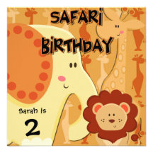 Os animais do safari personalizaram convites do an