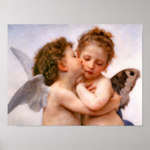 Os anjos beijam primeiramente, Bouguereau Poster
