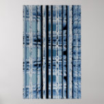 Os azuis - poster abstrato