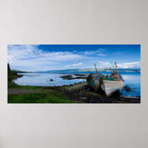 Os barcos na ilha de Mull Impressão