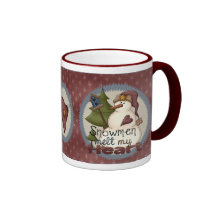 Os bonecos de neve derretem minha caneca da campai