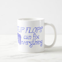 Os chinelos podem fixar tudo caneca