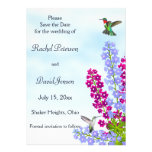Os colibris em flores do jardim salvar a data convites personalizados