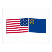 Os Estados Unidos & bandeiras de Nevada Cartoes Postais