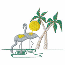 Os flamingos bordaram a camisa