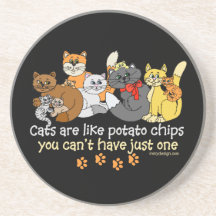Os gatos são como microplaquetas de batata porta copos