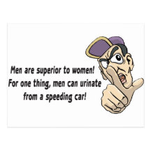 Os homens são superiores às mulheres! cartoes postais