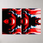 Os olhos - impressão vermelho do poster da arte de