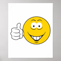 Os polegares levantam o smiley face pôsteres