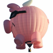 Os porcos voam a escultura da foto do balão de ar  esculturafotos