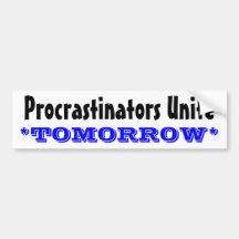 Os procrastinadores unem-se! adesivos