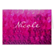 Os Sequins cor-de-rosa personalizaram cartões de n
