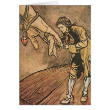 Os viagens de Gulliver do vintage por Arthur Rackh Cartao
