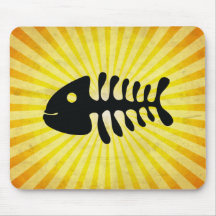 Ossos de peixes felizes; Amarelo Mousepad