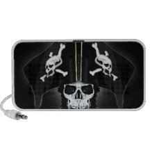 Ossos do crânio e da cruz do pirata caixinha de som para laptop