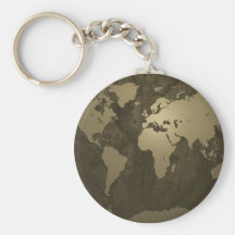 Ouro do mapa do mundo chaveiro
