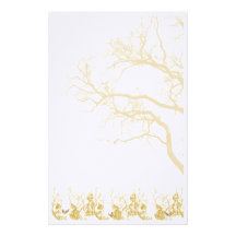 Ouro dos artigos de papelaria da natureza