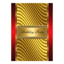 Ouro e convite vermelho do art deco