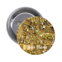 Ouro elegante que bling boton