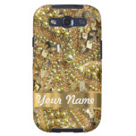 Ouro elegante que bling capas para galaxy s3