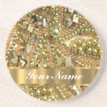 Ouro elegante que bling porta copos