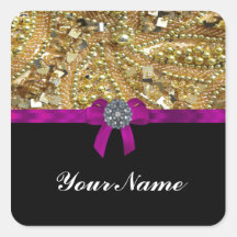 Ouro Glittery & preto Adesivo