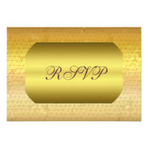 Ouro que Wedding o modelo do cartão de RSVP Convite
