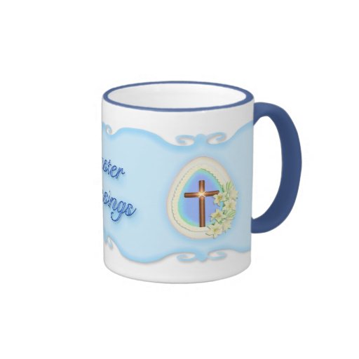 Ovo e cruz da janela caneca