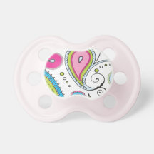 Pacifier cor-de-rosa de Paisley | Chupeta Para Bebê