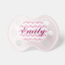 Pacifier cor-de-rosa do teste padrão de Chevron co Chupeta De Bebê