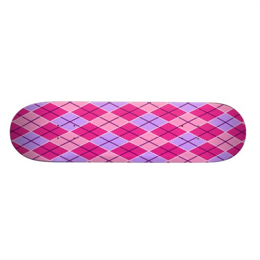 Padrões de Argyle do rosa e da lavanda Skates Personalizados