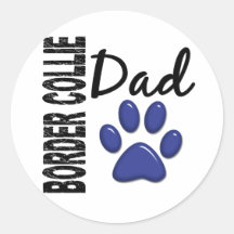 Pai 2 de border collie adesivo redondo