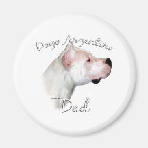 Pai 2 de Dogo Argentino Imã De Refrigerador